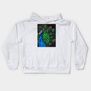 Watercolor - Peacock Kids Hoodie